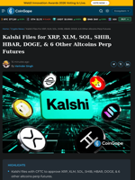 Kalshi Files for XRP, XLM, SOL, SHIB, HBAR, DOGE, & 6 Other Altcoins Perp Futures