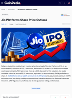 Jio Platforms Share Price Outlook