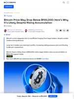 This Is Why Bitcoin Price Could Hit $98,000 Despite Accumulation