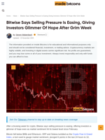 Bitwise Sees Glimmer Of Hope For Investors After Grim Week