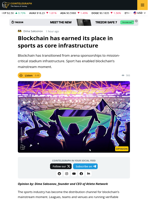 Blockchain Has Earned Its Place In Sports As Core Infrastructure