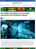 How Whales Use Ozak AI as a Low-Entry Asymmetric Bet with Massive Upside