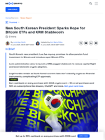 Lee Jae-myung Wins: Bitcoin ETF and Stablecoin in South Korea?