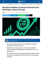 Worldcoin Rallies as Korean Demand and WLD Open Interest Surge - Crypto News Flash