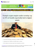 Trump’s crypto empire under scrutiny: up to 37% of wealth reportedly tied to digital assets - CoinJournal