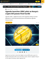 Uganda to Launch CBDC Pilot, Kenya Close to Regulation