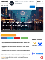 AEON Pay Expands Web3 Crypto Payments to Nigeria | Live Bitcoin News