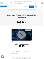 User Loses $71,000 in XRP, Here’s What Happened