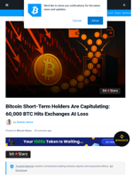 Bitcoin STHs Are Capitulating—60k BTC Hits Exchanges At Loss