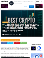 The Best Crypto To Buy Now For The Highest ROI Is XRP, WLFI & RTX - Here's Why | Live Bitcoin News