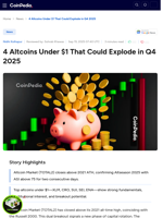 4 Altcoins Under $1 That Could Explode in Q4 2025