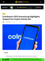 Coinbase’s CEO Highlights Support for Crypto Clarity Act