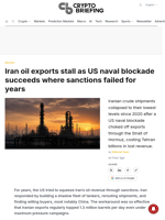Iran oil exports stall as US naval blockade succeeds where sanctions failed for years