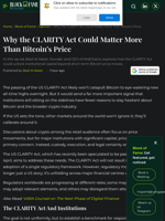 Why the CLARITY Act Could Matter More Than Bitcoin’s Price
