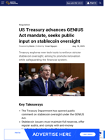 US Treasury advances GENIUS Act mandate, seeks public input on stablecoin oversight
