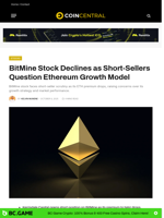 BitMine Stock Declines as Short-Sellers Question Ethereum