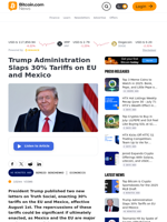 Trump Administration Slaps 30% Tariffs on EU and Mexico – Economics Bitcoin News