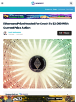 Ethereum Price Headed For Crash To $2,000 With Current Price Action