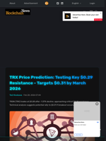 TRX Price Prediction: Testing Key $0.29 Resistance - Targets $0.31 by March 2026 - Blockchain.News