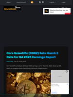 Core Scientific (CORZ) Sets March 2 Date for Q4 2025 Earnings Report - Blockchain.News