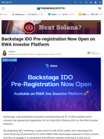 Backstage IDO Pre-registration Now Open on RWA Investor Platform - TheNewsCrypto