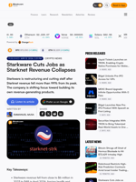 Starkware Cuts Jobs as Starknet Revenue Collapses – Crypto News Bitcoin News