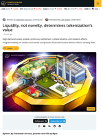 Liquidity Determines Tokenization’s Value