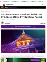 U.S. Shutdown Relief Lifts BTC to $105K; ETF Outflows Stay