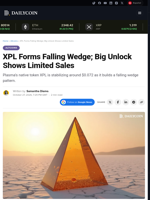 XPL Forms Falling Wedge; Big Unlock Shows Limited Sales - DailyCoin