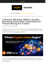 5 Reasons IPO Genie ($IPO) Is Quietly Becoming 2026’s Most Talked‑About AI Presale Among Pro Traders