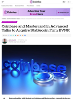 Coinbase and Mastercard in Talks to Acquire Firm BVNK