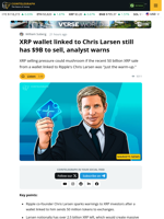 XRP Holders Should 'Protect Themselves' Amid Chris Larsen-Linked Sales