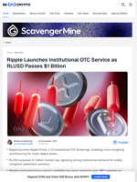 Ripple Prime Debuts Amid Ripple’s $1B Stablecoin Milestone