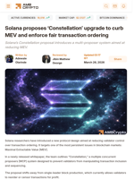 Solana proposes 'Constellation' upgrade to curb MEV and enforce fair transaction ordering - AMBCrypto