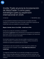 Invidia Trade anuncia la incorporación de MetaTrader 5 como paso estratégico para su expansión internacional en 2026 | Visionary Financial