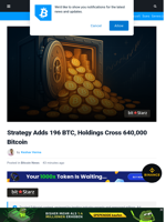 Strategy Adds 196 BTC, Holdings Cross 640,000 Bitcoin