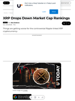 XRP Drops Down Market Cap Rankings - U.Today