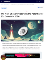 The Next Cheap Crypto with the Potential for 20x Growth in 2026