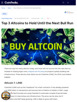 Top 3 Altcoins to Hold Until the Next Bull Run