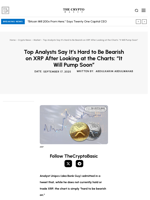 Top Analysts Say It’s Hard to Be Bearish on XRP After Looking at the Charts: “It Will Pump Soon”