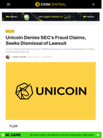 Unicoin Denies SEC’s Fraud Claims, Seeks Dismissal of Lawsuit - CoinCentral