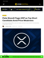 Peter Brandt Flags XRP as Top Short Candidate Amid Price Weakness - CoinCentral