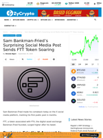 Sam Bankman-Fried’s Surprising Social Media Post Sends FTT Token Soaring ⋆ ZyCrypto