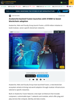 Avalanche and Helix commit $100M to fund blockchain ecosystem Fusion