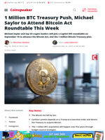 BITCOIN Act Roundtable: 1M BTC Treasury Push Gains Traction