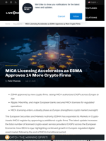 MiCA Approves 14 More Crypto Firms Across Europe.