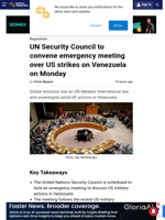 UN Security Council to convene emergency meeting over US strikes on Venezuela on Monday