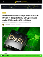DeFi Development (DFDV) stock: Drop 5% despite $22M SOL purchase and a 9% jump in SOL holdings