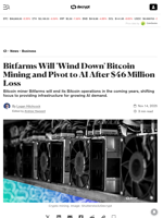 Bitfarms Will 'Wind Down' Bitcoin Mining and Pivot to AI After $46 Million Loss - Decrypt