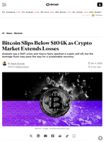 Bitcoin Slips Below $104K as Crypto Market Extends Losses - Decrypt